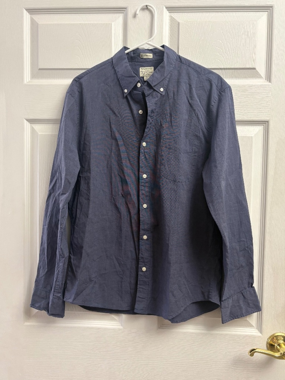 Men's Blue J Crew Slim Untucked Organic Cotton Button Down Shirt